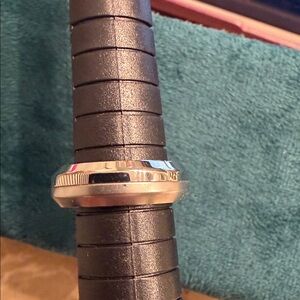 Silver-Tone Stainless Steel Ring - Modern Band size 6